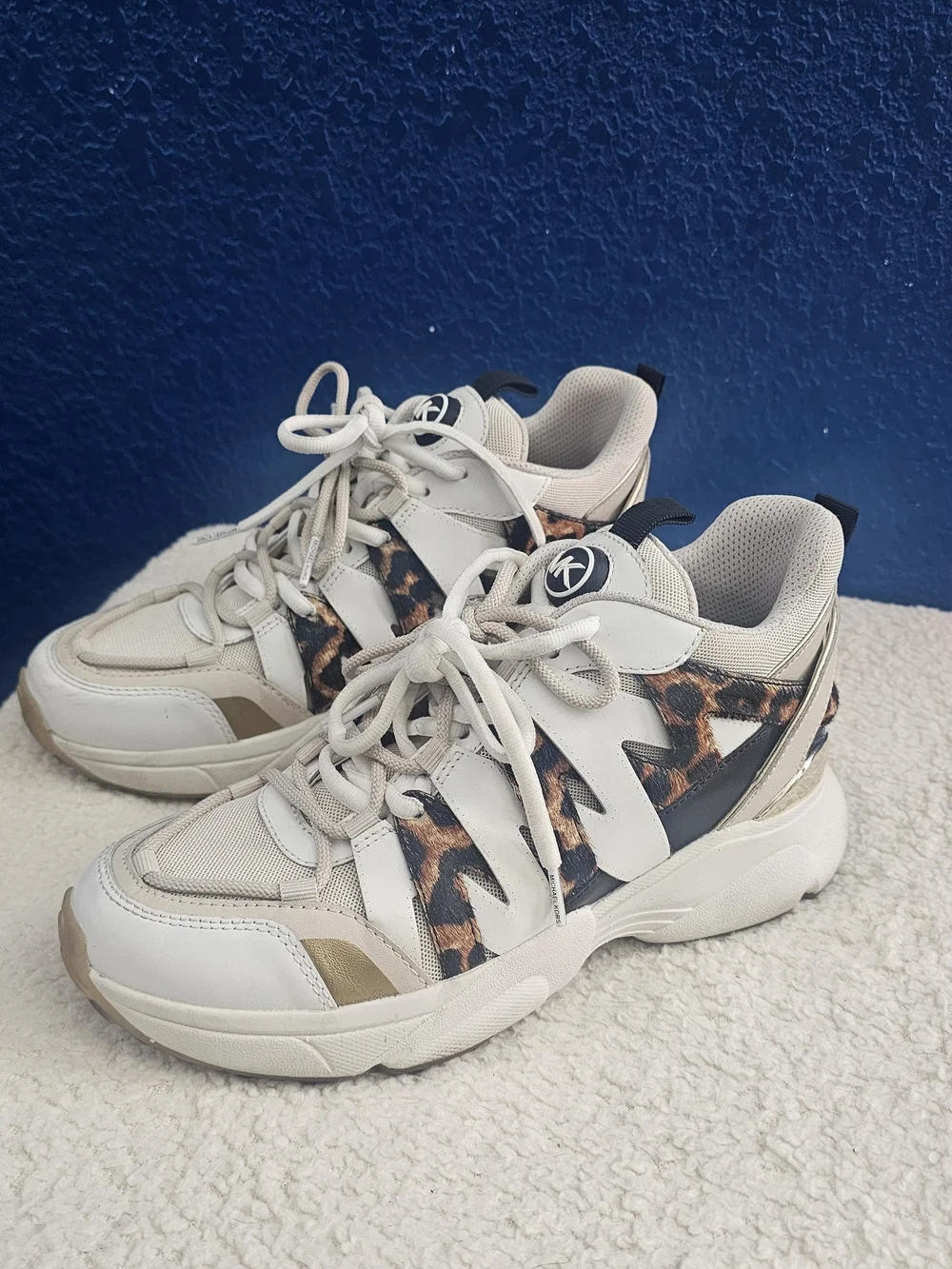 Michael Kors Georgie Leopard Print Chunky Sneakers SZ 8
